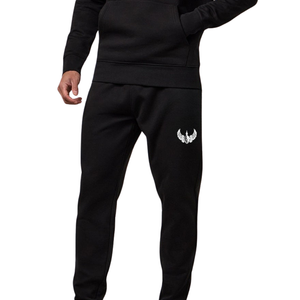 Mens Black Fleece Hooded Tracksuit Casual <b>Athletic</b> Gymwear Jogger Set Streetwear Winter Sports Activewear Outfit - Product Image 4