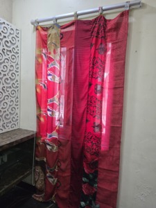 Modern Vintage Silk Sari Rope Rod Pocket Floral <b>Curtain</b> Customizable Exterior Full Light Shading Skylight <b>Window</b> Shade Home - Product Image 1