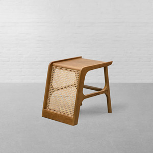 Calcutta Style Wood Rattan Cane Handwoven Side <b>Table</b> <b>Small</b> Space <b>Coffee</b> Study Accent <b>Table</b> For Farmhouse Living Room - Product Image 1