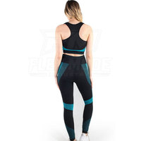 Ensemble de yoga pour femmes, nouveau style, motif uni, logo sur le devant, matière tricotée respirante, écologique et à séchage rapide, design d'entraînement en 2 pièces