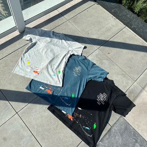 เสื้อยืดฮิปฮอปสไตล์สตรีทสำหรับผู้ชาย แขนสั้น คอกลม พิมพ์ลายตัวอักษร ทรงหลวม ผ้าคอตตอนเจอร์ซีย์ ระบายอากาศได้ดี - Product Image 6