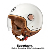 Superfasty Nouveau Casque Moto Demi-Face en ABS Premium Léger avec Fermeture Rapide et Design Graphique pour Toutes Saisons