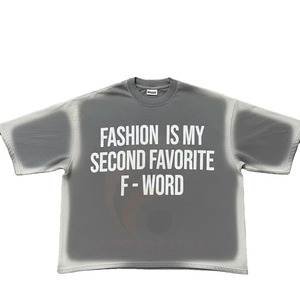 High Quality 100% Cotton Heavyweight Vintage Washed Distress Printed Men's T-shirt - Product Image 2