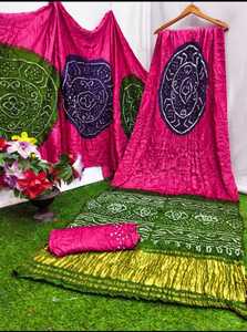 Sari Bandhani Rajasthani con Pallu Elegante – Prenda Étnica de Tela Suave para Fiestas y Festivales - Product Image 5