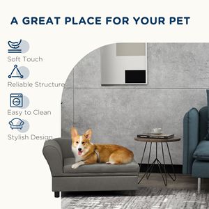 Gray Small Dog Pet <b>Sofa</b> <b>Bed</b> with <b>Storage</b> for Small Canine Comfort - Product Image 6