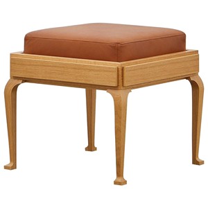 <b>Oak</b> Wood Minimalist Stool with Leather Seat | Handcrafted Wooden Furniture Wholesale - Product Image 1