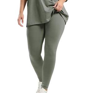 Custom Wholesale Women High Waisted <b>Olive</b> <b>Green</b> <b>Leggings</b> Stretch Casual Workout Yoga Pants Custom OEM ODM Manufacturer - Product Image 3