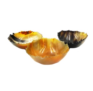 Fabriqué dans l'Uttar Pradesh, bol de service en corne polie, respectueux de l'environnement, design moderne pour les fêtes, tonalités brunes, décoration minimaliste - Product Image 4