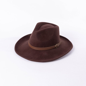 Sombrero Vaquero Unisex de Lana Oliva a Rayas, Ala Ancha, Casual, para Adultos, 56-58CM, Primavera, Otoño, Playa, Aire Libre, Transpirable, Resistente al Viento, Modelo HN-3072 - Product Image 2