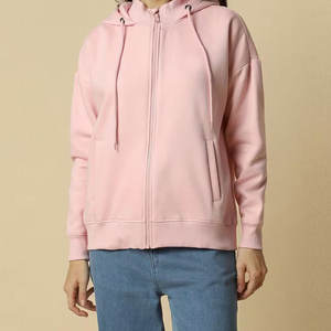 Sudadera con capucha con cremallera ligera para mujer más vendida, ropa de calle personalizada de secado rápido, sudaderas con cremallera para mujer con servicio OEM - Product Image 3