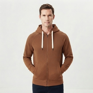 Sudadera con capucha clásica para hombre, con cremallera completa, suave, para fabricación OEM/ODM de marca privada, suministro al por mayor - Product Image 1
