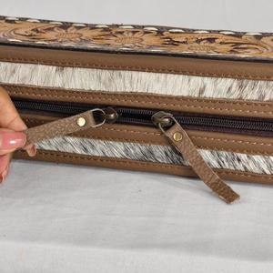 Nouvelle Trousse de Voyage Grande Capacité 2026 en Cuir de Vachette Fait Main à Motifs Floraux pour Fer à Boucler et Lisseur, Résistante à la Chaleur - Product Image 3