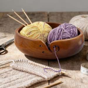Large Capacity Wooden Yarn Bowl Premium Yarn Storage Solution For Crochet Knitting And Fiber Art Projects - Product Image 1