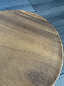Bandeja giratoria redonda vintage de madera Lazy Susan de 14 pulgadas, decoración rústica para cocina de Blossom Craft India - Product Image 4