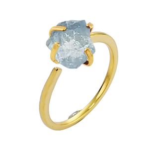 Anillo Ajustable Hecho a Mano con Aguamarina Natural de 8-10MM, Joyería de Piedra de Nacimiento, Venta al Por Mayor - Product Image 1
