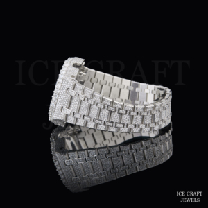 นาฬิกาหรูหราประดับคริสตัลเต็มหน้าปัด สไตล์ฮิปฮอป สายสแตนเลสสตีล - Product Image 5