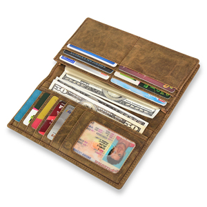 Genuine Leather Fashion Long <b>Wallet</b> for Women | Vintage Handmade Cash & <b>Card</b> <b>Holder</b> with Multi-Slot Fold Design. - Product Image 4