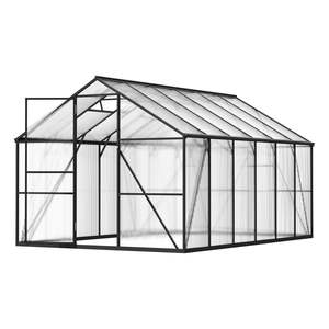 Serre de jardin extérieure en polycarbonate de 8 x 12 pieds, robuste, avec ventilation réglable, installation rapide, cadre en aluminium - Product Image 1