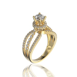 Anillo de Diamantes Naturales Blancos de Oro Blanco para Mujer, Corte de Diamante Perfecto de 5.4mm D/VVS2, Estilo Lujoso para Uso Diario - Product Image 1