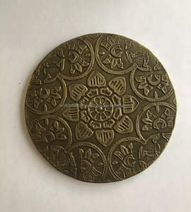 High Quality Handmade Rounded <b>Gold</b> Metal Tableware <b>Coasters</b> Table Top Home Decor Wholesale Brass Sublimation <b>Coasters</b> - Product Image 6