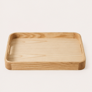 Modern Minimalist Solid Ash Wood Serving <b>Tray</b> With Cut-Out Handles Rectangular Eco-Friendly Decorative Platter For <b>Breakfast</b> Use - Product Image 5