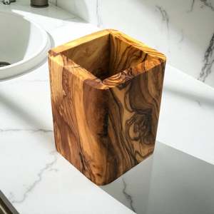 Artisan Wooden Geometric Vase Tabletop <b>Desk</b> Storage <b>Rustic</b> Decor Multipurpose - Product Image 3