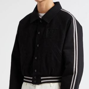 Chaquetas con parche bordado de chenilla para hombre personalizadas OEM 2025, estilo universitario Vintage Letterman para calle principal de invierno - Product Image 5