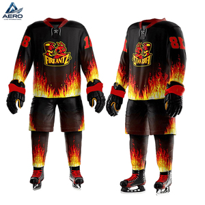 Nuevo Equipo de Hockey Personalizado Premium, Kit de Hockey con Estampado de Fuego por Sublimación Completa - Uniformes de Equipo Duraderos para Uso en Equipo - Product Image 5