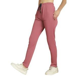 Pantalon de jogging décontracté pour femme, coupe ample, taille haute élastique avec cordon de serrage, jambe fuselée, poches zippées, couleur unie - Product Image 4