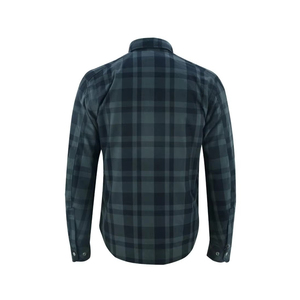 Chemise en flanelle pour moto pour homme, gris foncé, noir, à carreaux, doublée en aramide, respirante, protectrice, OEM - Product Image 5