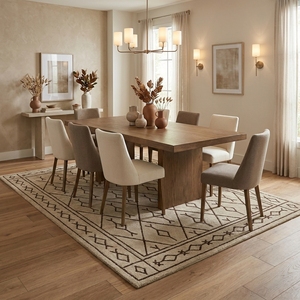 Factory Supply Handmade Moroccan Tufted Wool Rug Custom Size Ivory Geometric Pattern Carpet Luxury Area Rugs For Living Room <b>Bed</b> - Product Image 3