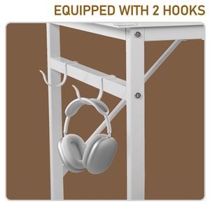 โต๊ะคอมพิวเตอร์ SG016FD P2 ทำจากไม้อัดอนุภาคสีไม้เน่า ขนาด 120 ซม. พร้อมท่อเหล็กตัด และผ้าไม่ทอสำหรับเก็บของ - Product Image 4