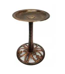 Baño para Pájaros de Bronce Antiguo con Pedestal, Comedero de Metal para Pájaros con Base Ornamentada, Resistente a la Intemperie, Spa para Pájaros para Jardín, Patio o Terraza - Product Image 1