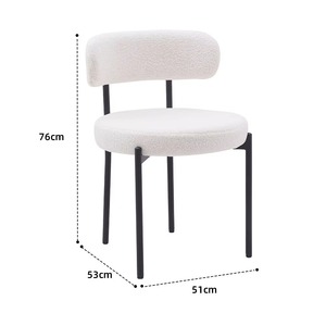 Hot-Sale Restaurant Room Kitchen Fabric Cover Foam Seat Dining Room Chair Black <b>Painting</b> Metal <b>Frame</b> Upholstered Dining Chair - Product Image 3