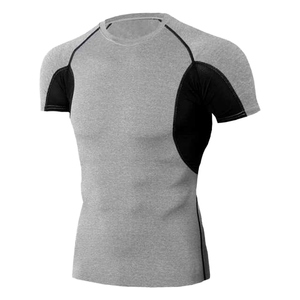 2026 Latest Compression Shirt Eco Friendly Mens Gym Fitness Spandex/Nylon UPF50+ Short Sleeve Quick Dry Breathable <b>Athletic</b> - Product Image 3