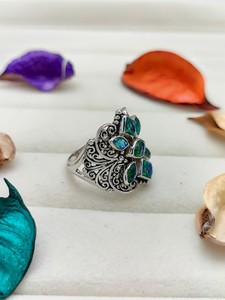 Anillo de Cuarzo Arcoíris Caribeño, Joyería de Piedras Preciosas Naturales, Anillo Colorido y Elegante, Hecho a Mano, Estilo Boho, Regalo para Mujer - Product Image 4