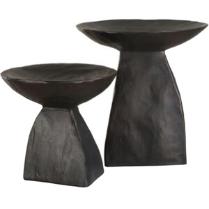 Farmhouse Country Style Metal <b>Bowl</b> <b>Set</b> <b>Of</b> 2 Pedestal Style Serving <b>Bowls</b> & Dishes Centerpiece Decorative Object Fruit <b>Bowls</b> <b>Set</b> - Product Image 1