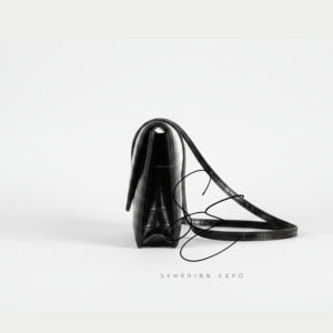 Bolso de Hombro Cruzado de Cuero Genuino con Grabado de Cocodrilo, Estilo Western, con Cierre a Presión, Negro, para Mujer, Tipo Sobre, Premium - Product Image 4