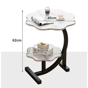 Table basse de style nordique moderne, luxe léger, pour salon, construction en MDF + métal - Product Image 5