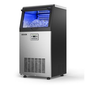 Macchina Professionale per Produzione Ghiaccio, 100 Libbre/24H, Capacità di Stoccaggio 30 Libbre, Installazione Integrata/Sottobanco, Acciaio Inossidabile - Product Image 1