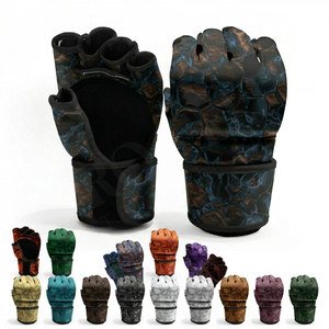 Gants de sparring en cuir sur mesure de haute qualité à 100 %, vente en gros, demi-doigts, équipement de protection des mains, design imprimé sur écran - Product Image 1