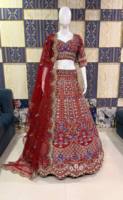 Lehenga Choli en Soie Mono Satin de Haute Qualité avec Broderie Fantaisie et Sequins, Entièrement Cousu pour Femmes et Mariées