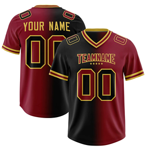 Camiseta de Fútbol Americano Personalizada para Hombre, Cuello en V, Manga Corta, Degradado Azul y Negro, Sublimada, Absorbe la Humedad, Nombre del Equipo 00 - Product Image 4