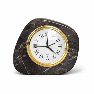 Reloj de Escritorio de Mármol Blanco con Números Romanos y Marco Plateado, Reloj Decorativo de Lujo para el Hogar y la Oficina - Product Image 5