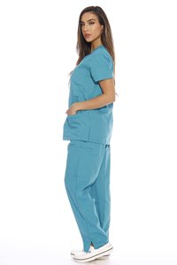 Tenues d'infirmière personnalisées, ensembles d'uniformes médicaux respirants, vêtements de travail pour infirmières avec logo brodé, approvisionnement en gros, coton et polyester tissé - Product Image 3