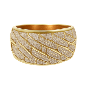 Luxury 925 Sterling Silver Yellow Gold Plated Moissanite Unisex <b>Iced</b> Out Wide Band Wedding Hip Hop <b>Ring</b> - Product Image 1