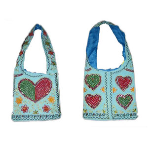 Bolsos de Hombro con Bordado Tradicional a Mano, Estilo Étnico Bohemio, Hechos a Mano, para Mujer, Bolso Cruzado Artesanal Bordado en Lona - Product Image 1