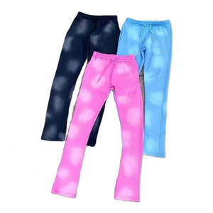 <b>Pink</b> Solid Acid Wash Men's <b>Tracksuit</b> Hooded Zipper Sweatshirt Pants Set Casual Full Sleeve Breathable Winter Streetwear - Product Image 3