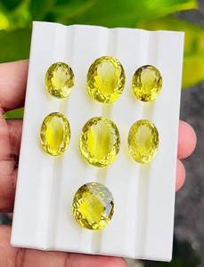 พลอยเลมอนควอตซ์ทรงรีสีเหลืองธรรมชาติ คุณภาพสูง สำหรับทำเครื่องประดับ - Product Image 3