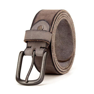 Ceinture en cuir de vache marron avec boucle rectangulaire en fer, style décontracté et durable - Product Image 2